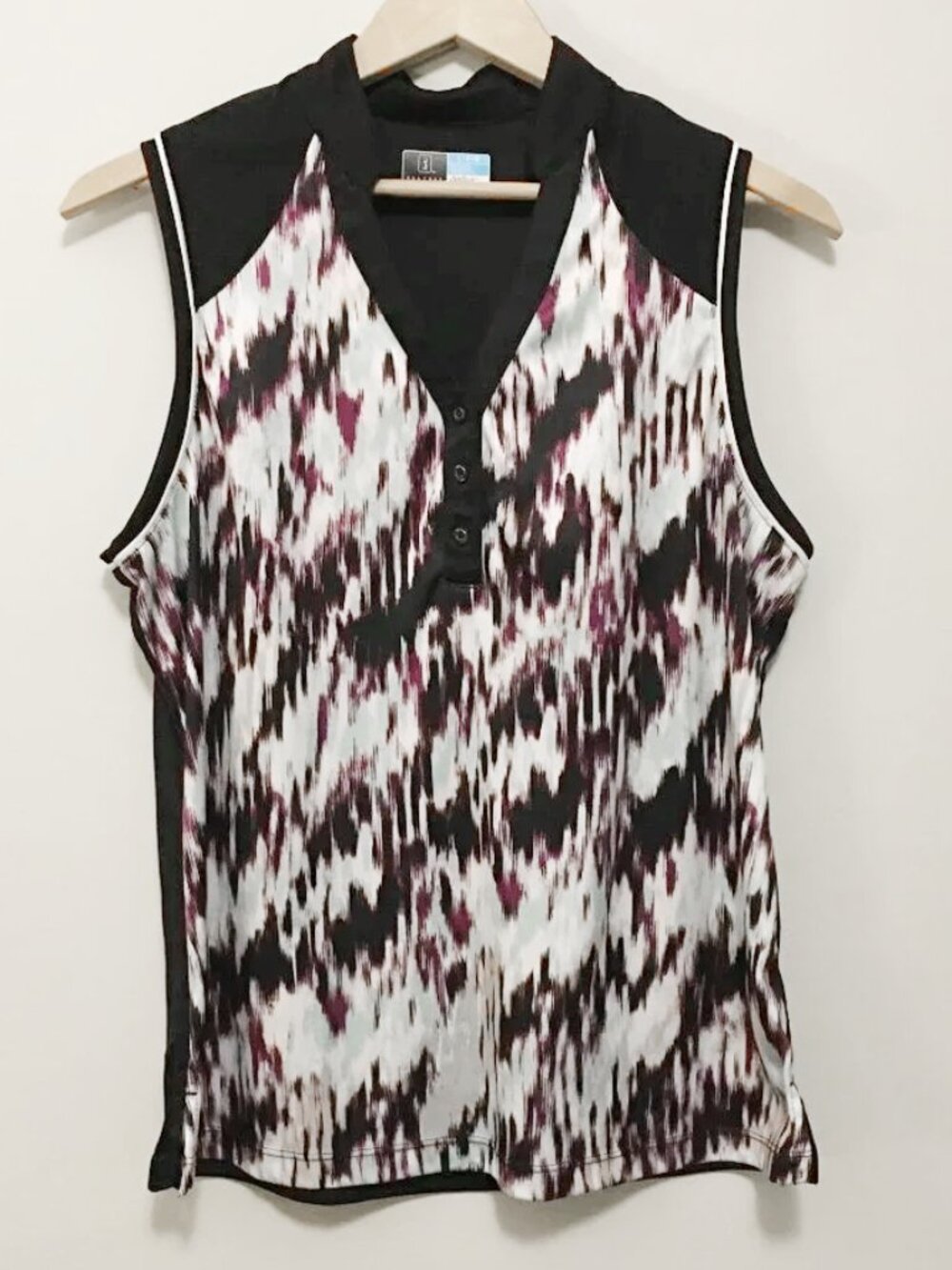 PGA Tour Abstract Pattern Casual Golf Tank Top Large Moisture Wicking